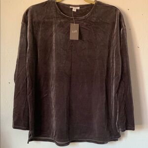J. Jill Mocha Long Sleeve Top